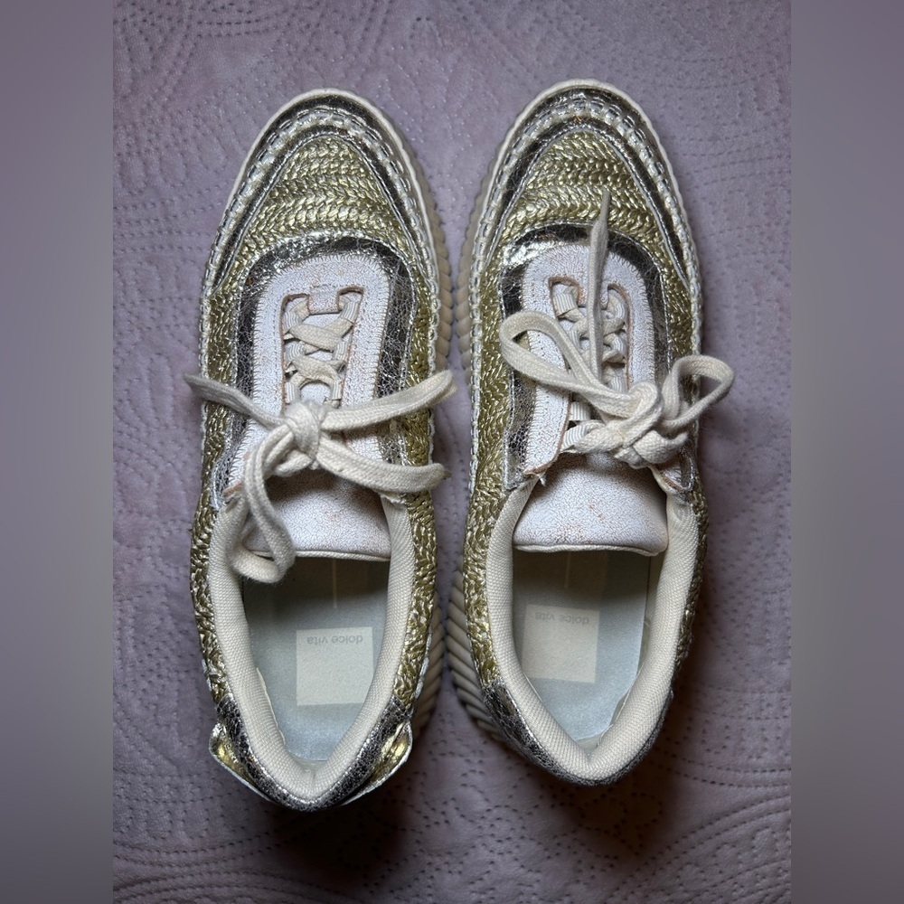 Dolce Vita Gold and Cream Athletic Shoes